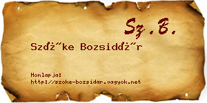 Szőke Bozsidár névjegykártya